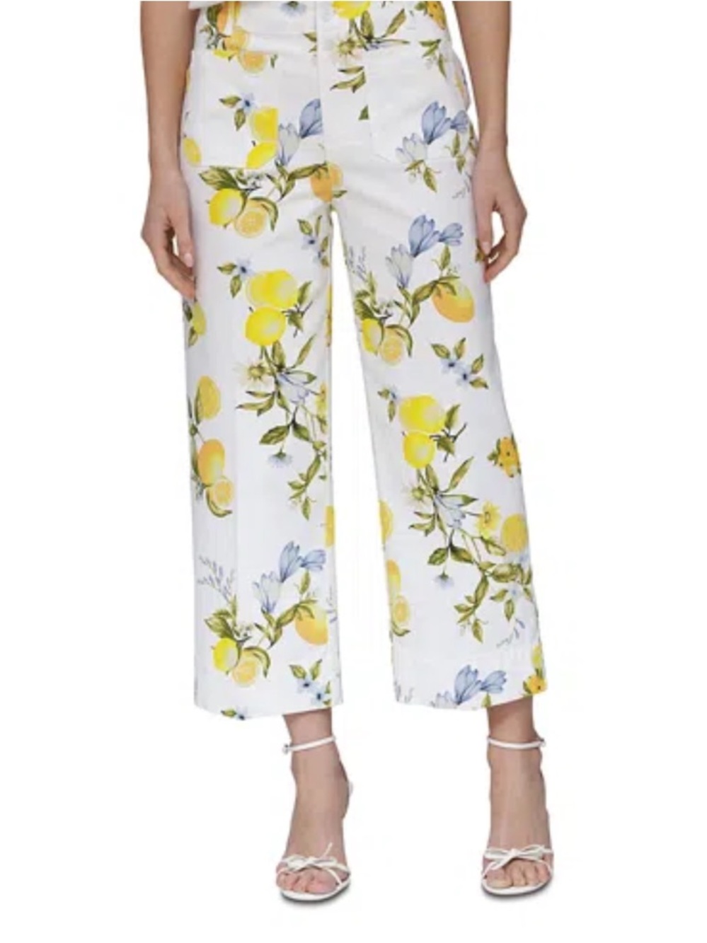 Bagatelle High Waist Wide Leg Crop Pants in Citrus RT $90 NWT
